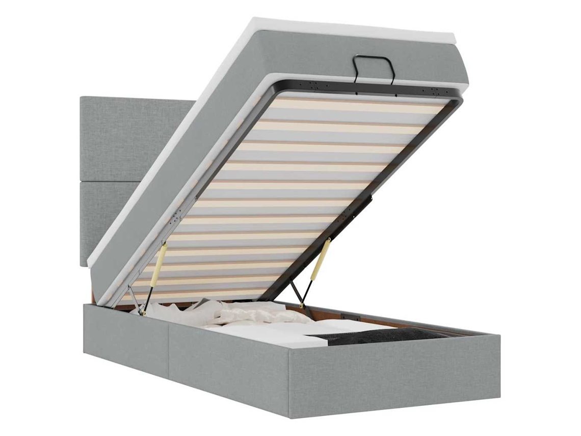 Ottoman Bed, Ottoman Beds Vidaxl Cinzeto Tecido (90 X 190 Cm)