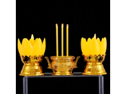 Rebe-soporte De Vela Simulada De Loto Led, Lâmpada Elétrica Luminosa, Cor Amarela