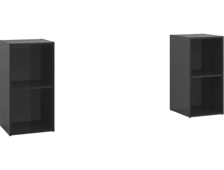 Móveis de TV 2 pcs 72x35x36,5 cm contraplacado preto brilhante