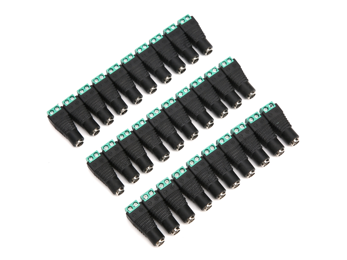Adaptador de conector industrial para monitor de energia, terminal fêmea DC, acessório de câmera (100 peças)