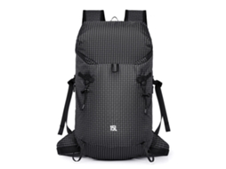Mochila Preta Para Caminhadas Ao Ar Livre, Resistente À Água, Leve E Portátil.