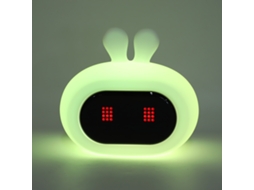 Relógio Despertador Coelhinho Cute Luz Noturna Usb Recarregável