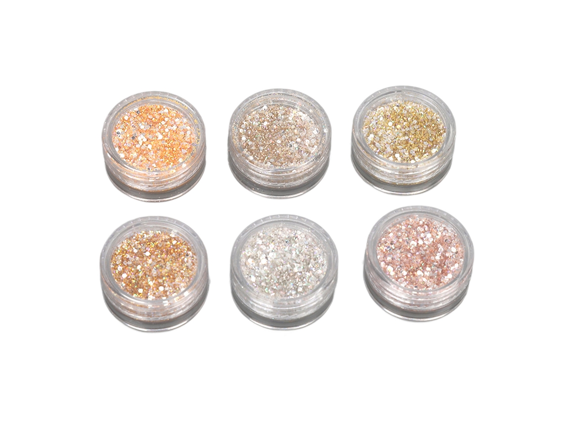 Kit De Glitter Holográfico Para Unhas Com 6 Cores Decoração De Arte De Unhas Para Manicure Em Casa E Salão