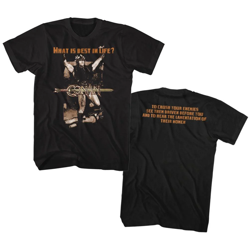 Unisex Adult T-shirt Rockinstone Conan Best Life Black Sizel