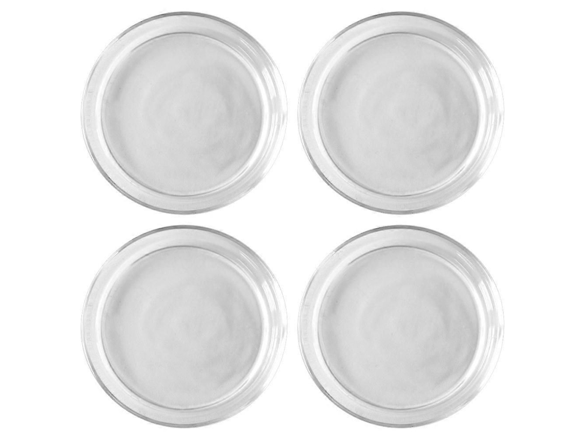 4 Pratos De Vidro Para Temperos, Mini, Transparentes