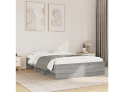 Vidaxl Estrutura Cama 140x190 Cm Derivados De Madeira Cinzento Sonoma