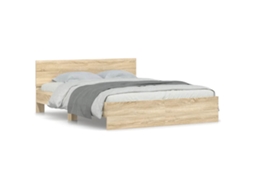 Bed Frame, Bed Frames Vidaxl Marrom Madeira Processada (140 X 190 Cm)