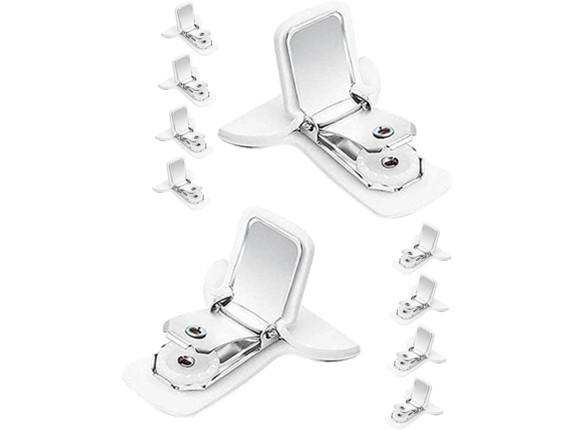 Conjunto de 12 alfinetes antiderrapantes para colchas, cobertores e lençóis, práticos e compactos, sem necessidade de acessórios adicionais.