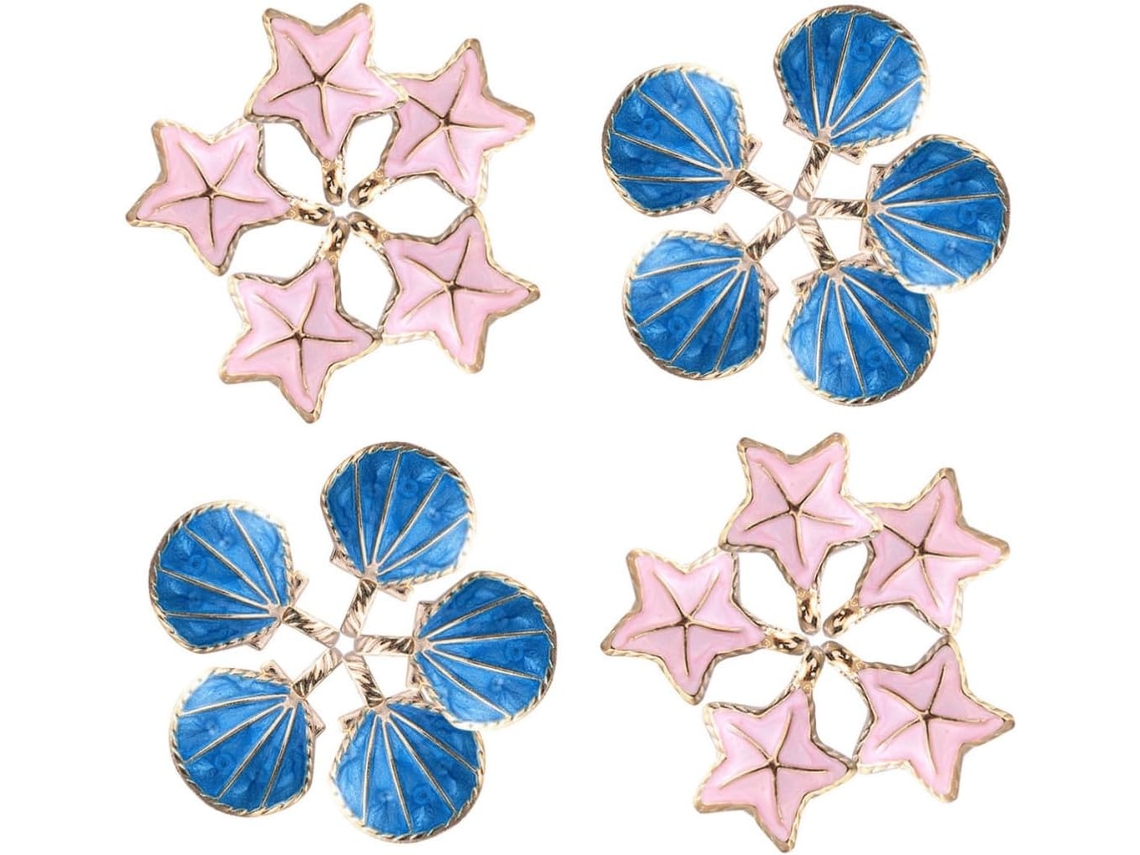 Conjunto De 20 Pingentes Pequenos Em Formato De Estrela-do-mar, Concha E Santo.