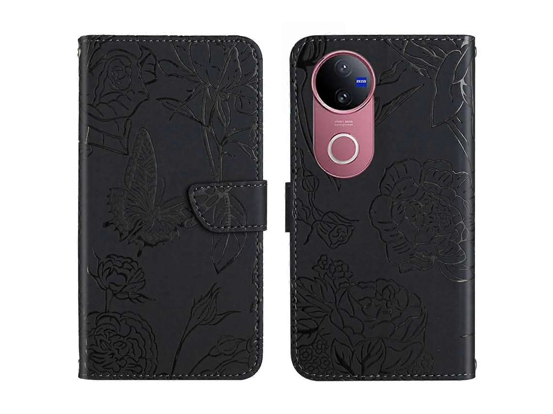 Capa De Celular De Couro Com Estampa De Borboleta Ht03 Skin Feel