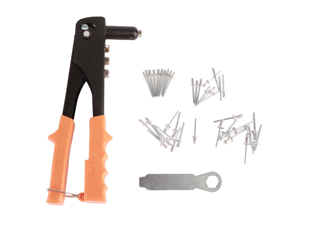 Ferramenta De Rebites De Porca Conjunto De Alumínio Ergonômico Pistola De Rebite Manual Para Portas Janelas Alça Dupla