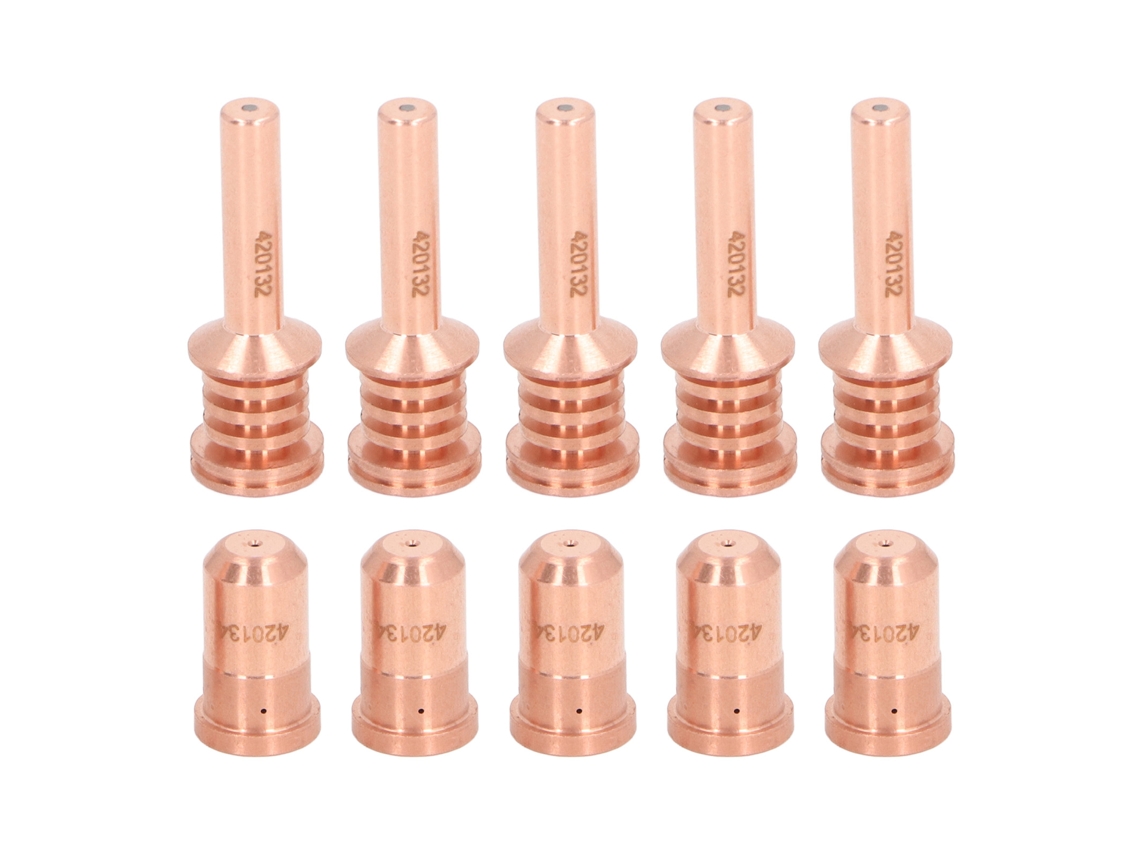 5 Peças De Eletrodos 420132 E 5 Peças De Bicos De Latão 420134 Para Cortadora De Plasma Pmx 30air