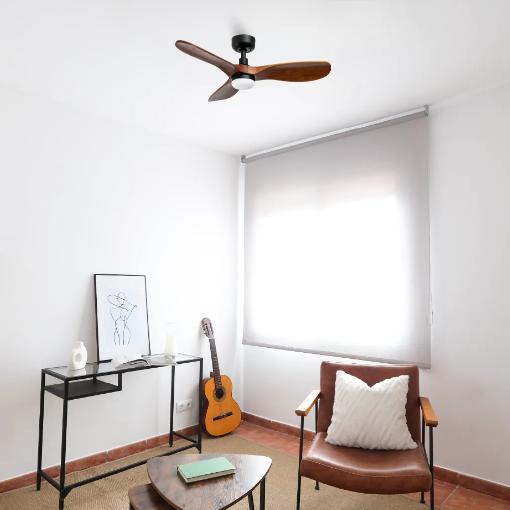 Rowind Ventilador Preto/noz Com Luz Ã˜90 Wifi Ventyly