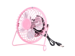 Mini Ventilador Usb Portátil de Ferro Mesa Rosa