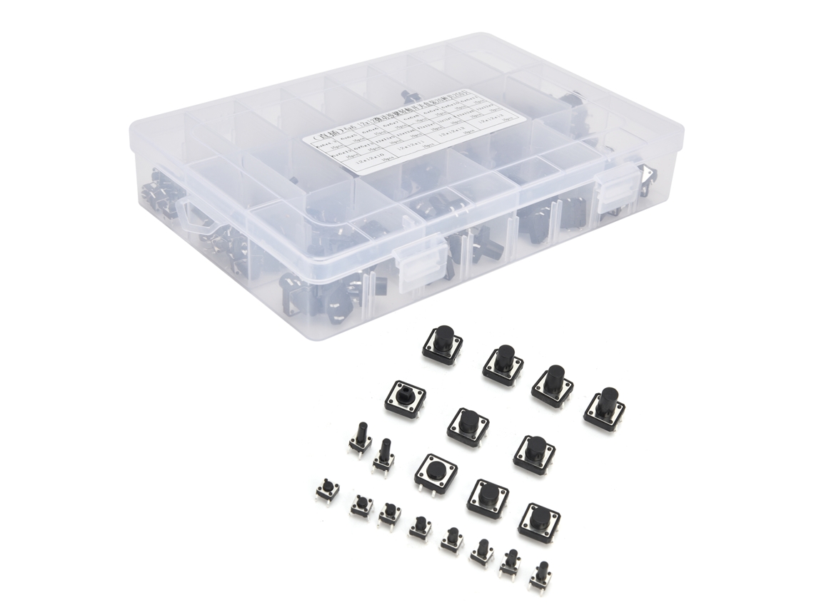 250 Peças Interruptores Táticos 6x6 12x12 Mini Portáteis Para Controles Remotos E Brinquedos Eletrônicos
