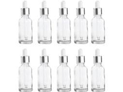 10 frascos conta-gotas de vidro de 30ml para óleos essenciais