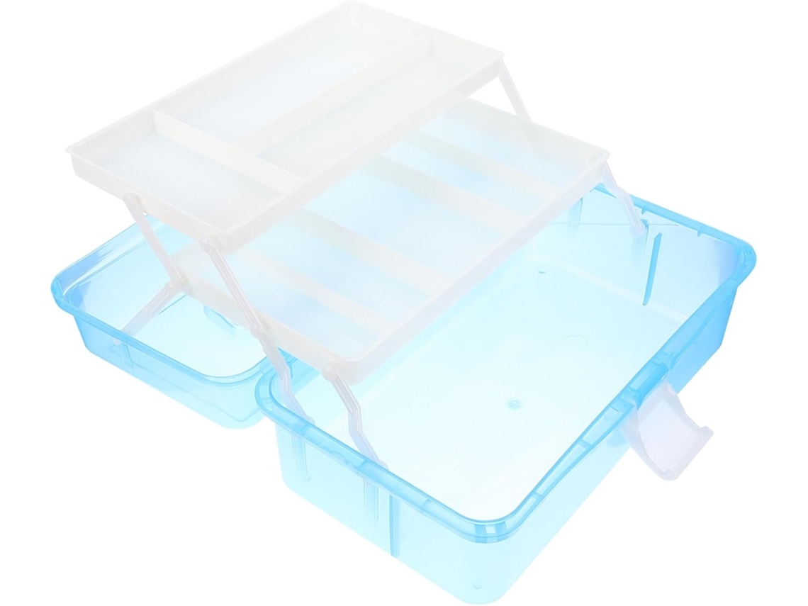 Caixa De Fraldas Portátil Tools 3 Com Alça, Em Plástico Azul, Compacta.