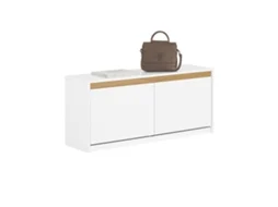 Banco Para Arrumação De Sapatos Com 2 Abas Para Hall De Entrada Quarto Banco Para Arrumação De Assentos Branco 104 X 30 X 47 Cm Fsr171 W Sobuy
