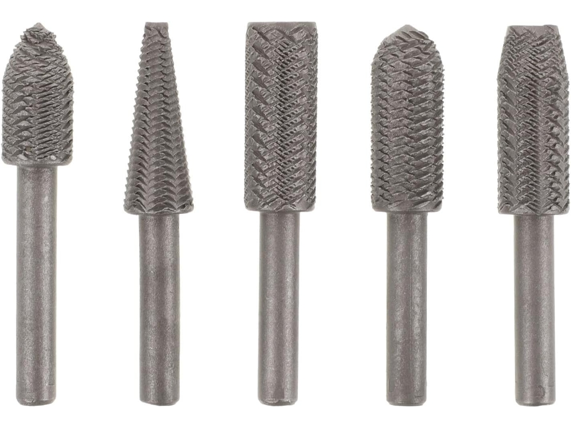 Conjunto De 5 Peças De Cortadores Rotativos Em Aço Preto Para Entalhar, Gravar E Cravar.