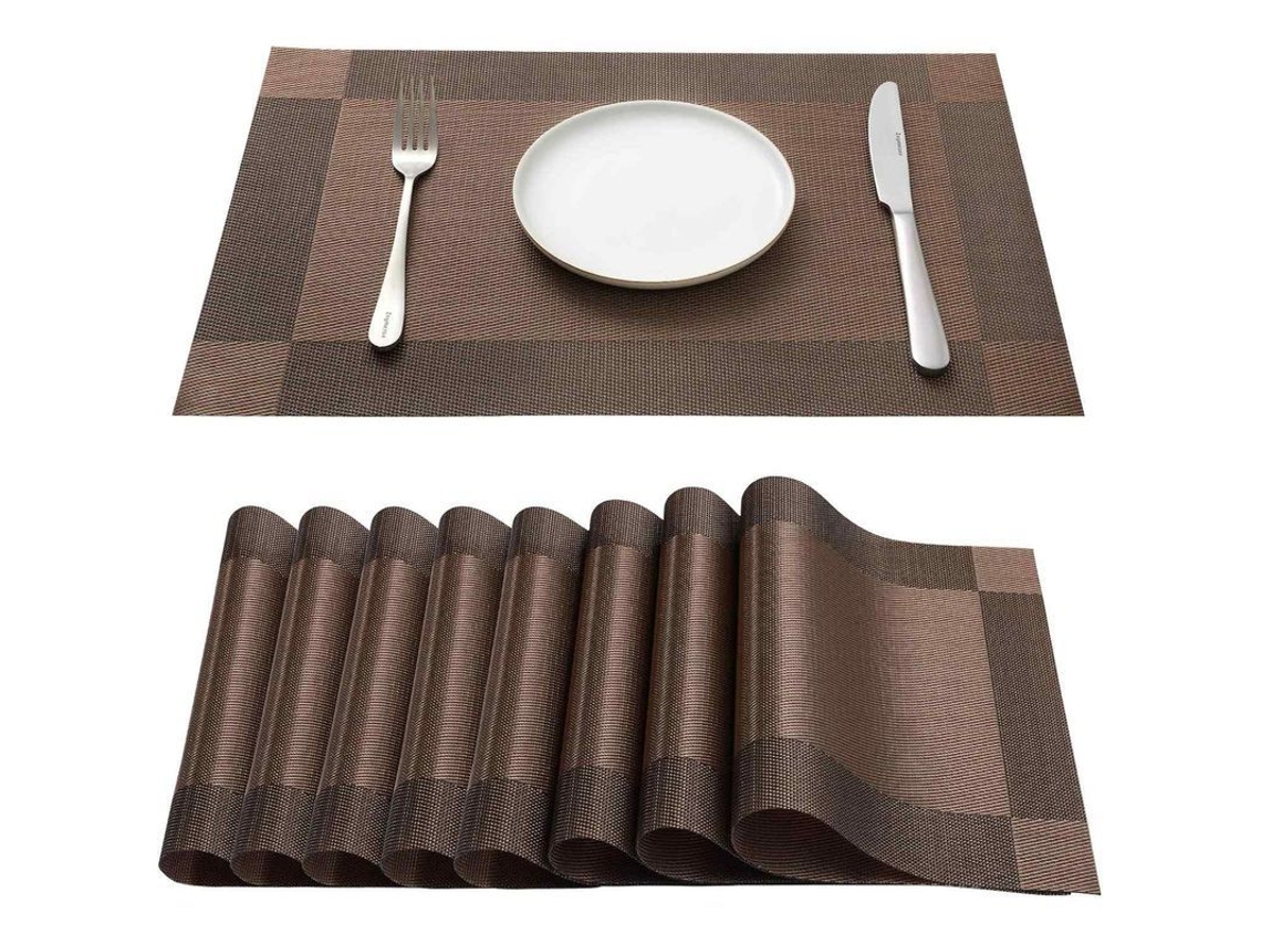 Nova Line conjunto de 8 Guardanapos Laváveis/resistentes Ao Calor/antiderrapantes, 45x30cm, Café