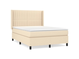 Box Spring Bed, Box Spring Beds Vidaxl Creme Tecido (140 X 190 Cm)