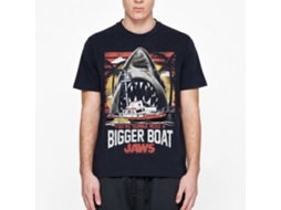 Rockinstone Jaws Movie Ygnabb Navy Adult T-shirt Size:l