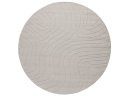 Vidaxl Tapetes De Área Redondo Palmeras Creme Ø 160 Cm Poliéster