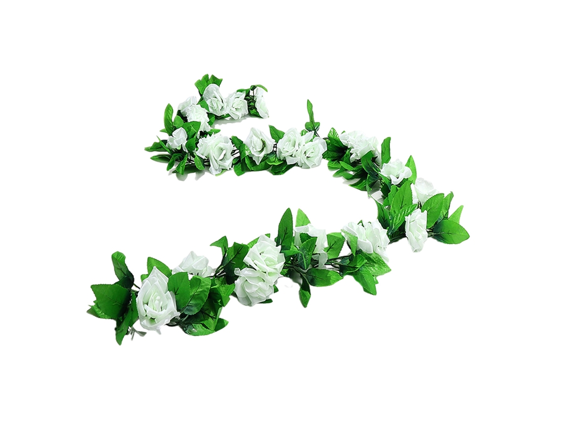 Unidades Falsa Videira De Rosas Flores Artificiais Hera Pendente Para Decoração Doméstica Hotel Escritório Festa Casamento Jardim Arte (2,3 M)
