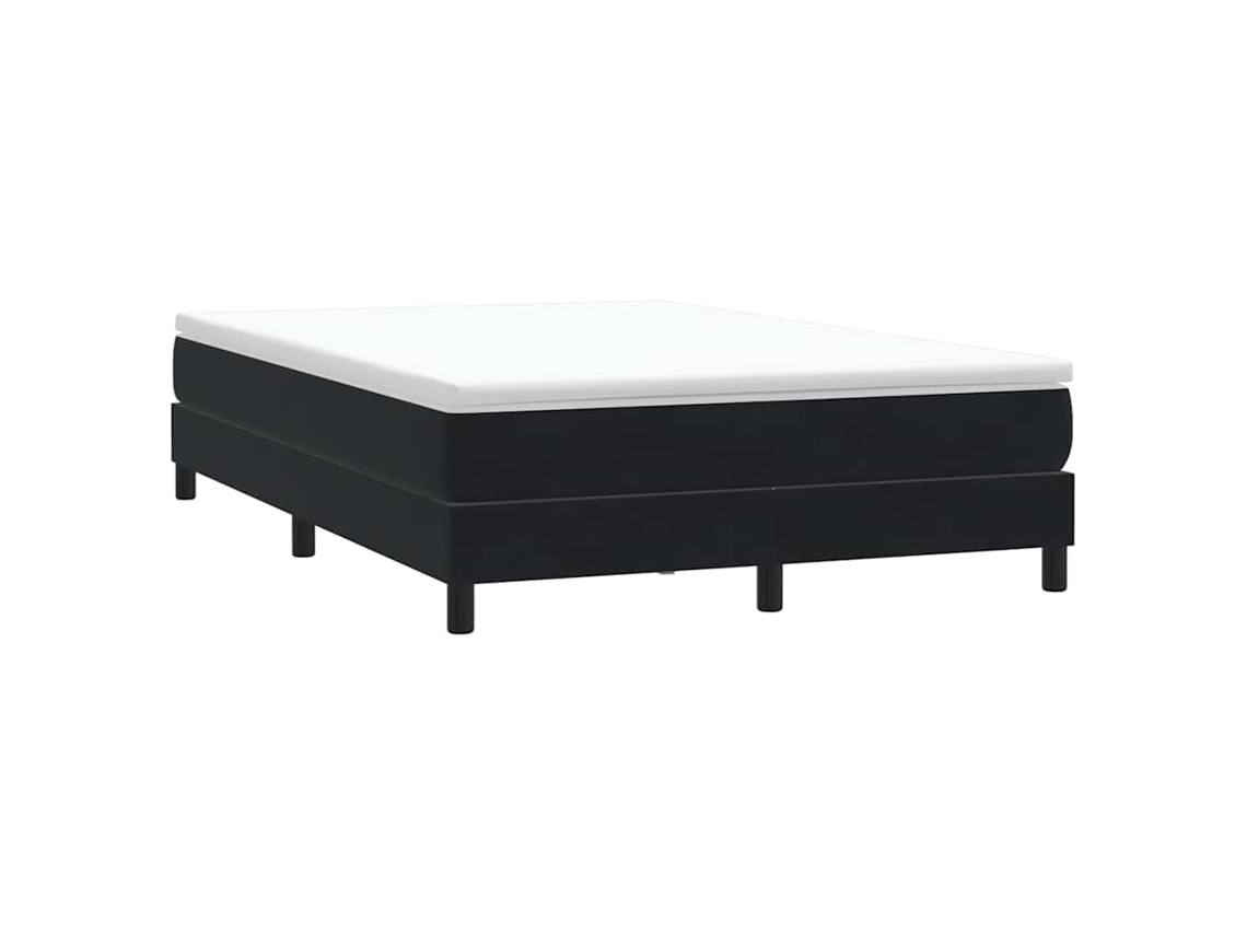 Vidaxl Box Cama de Molas Sem Colchão Preto 140x210 Cm Veludo