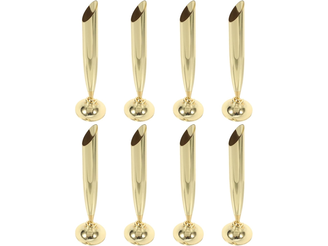 Conjunto de 8 Porta canetas Metal Dourado, Mesa Individuais em Cobre, Fáceis Limpar, Design Minimalista para R