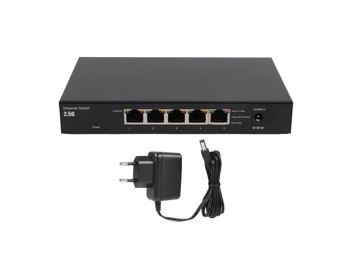 Switch (5 Portas De 2.5g, Distribuição De Rede Comercial)