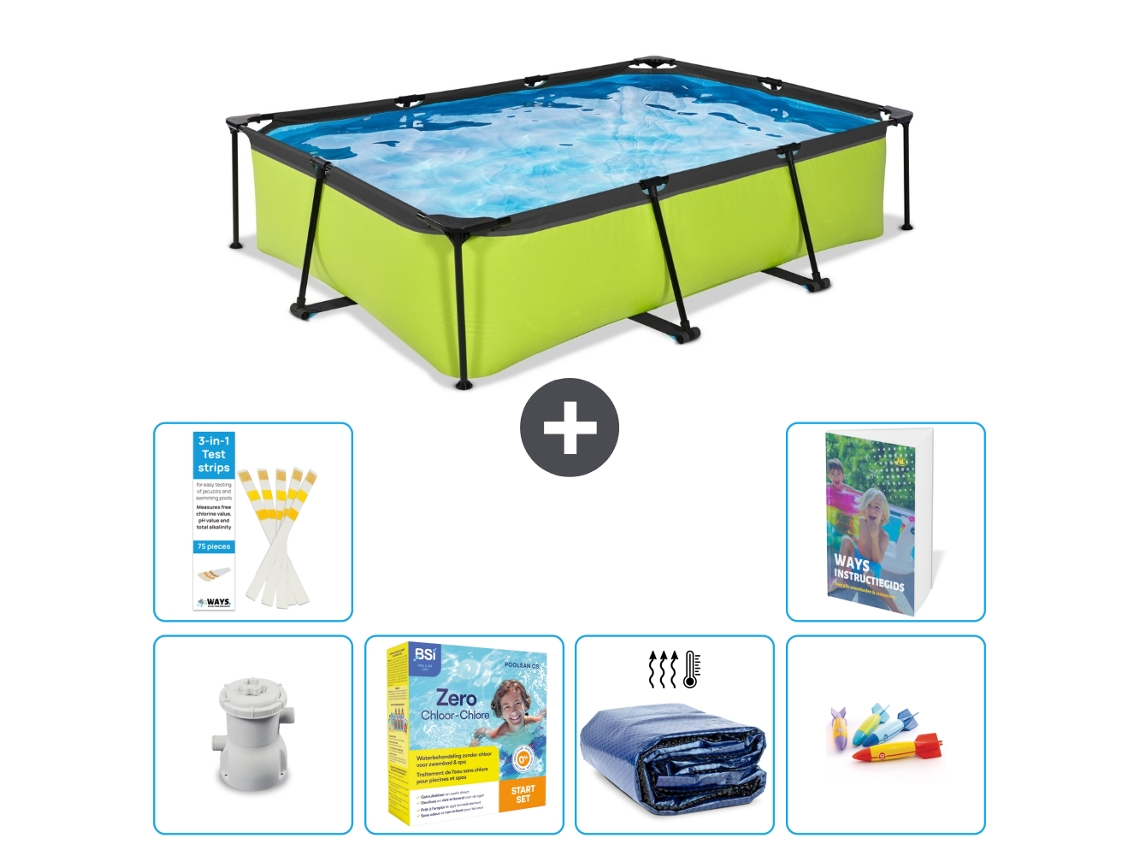 Piscina Exit Retangular 300x200x65 Cm 5 peças S181 EXIT TOYS