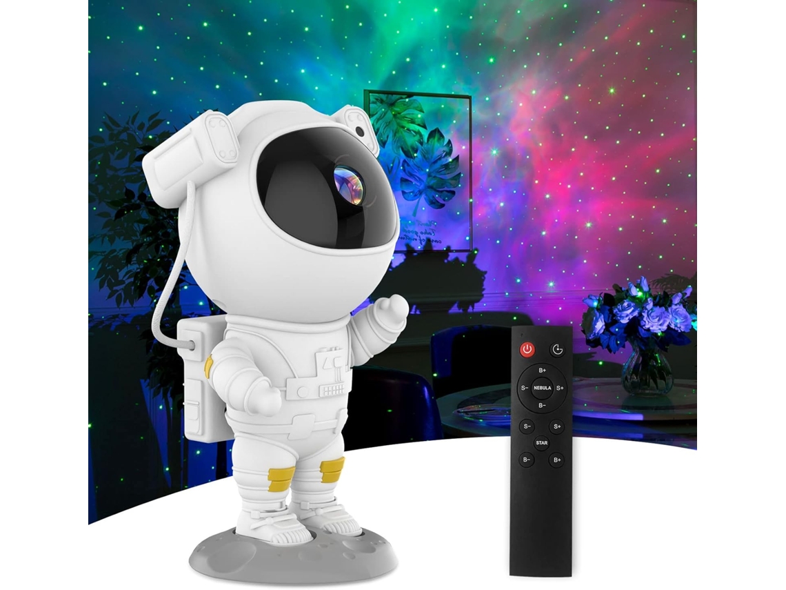 Luminária Noturna Fofa de Astronauta, Projetor de Estrelas Led BRILVIBERA