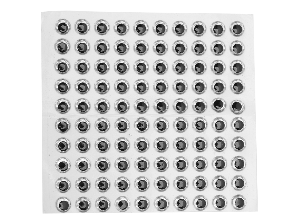 Olhos de Isca de Pesca 3d 9mm Prata 100un