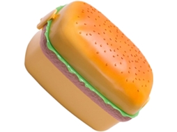 Lancheira Portátil Bento Box, Com Design De Hambúrguer, Feita De Plástico Leve Com 3 Compartimentos, Ideal Para Escola E