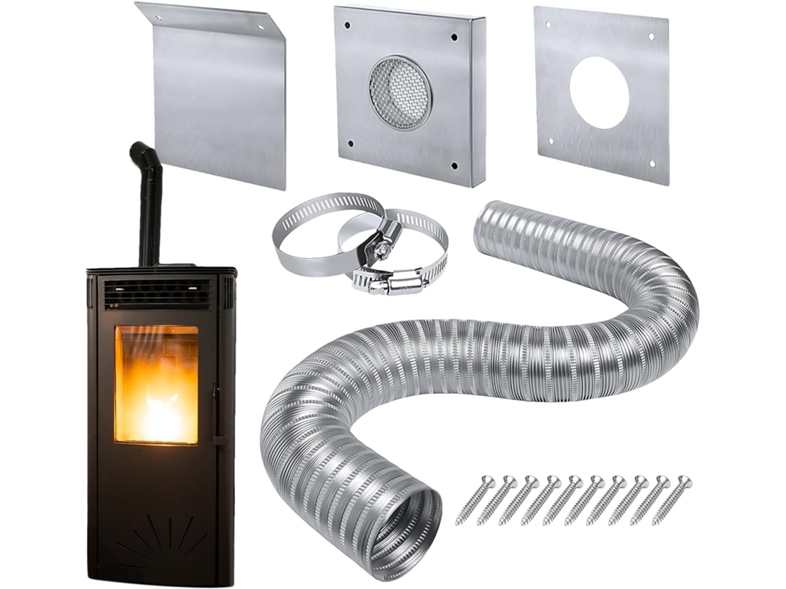 Kit De Entrada De Ar Para Fogão A Pellets, Ferramenta Para Lareira Resistente Ao Calor, Eficiente |