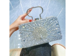 Bolsa de Festa Feminina com Estampa de Pavão e Flor AQUAFORGE