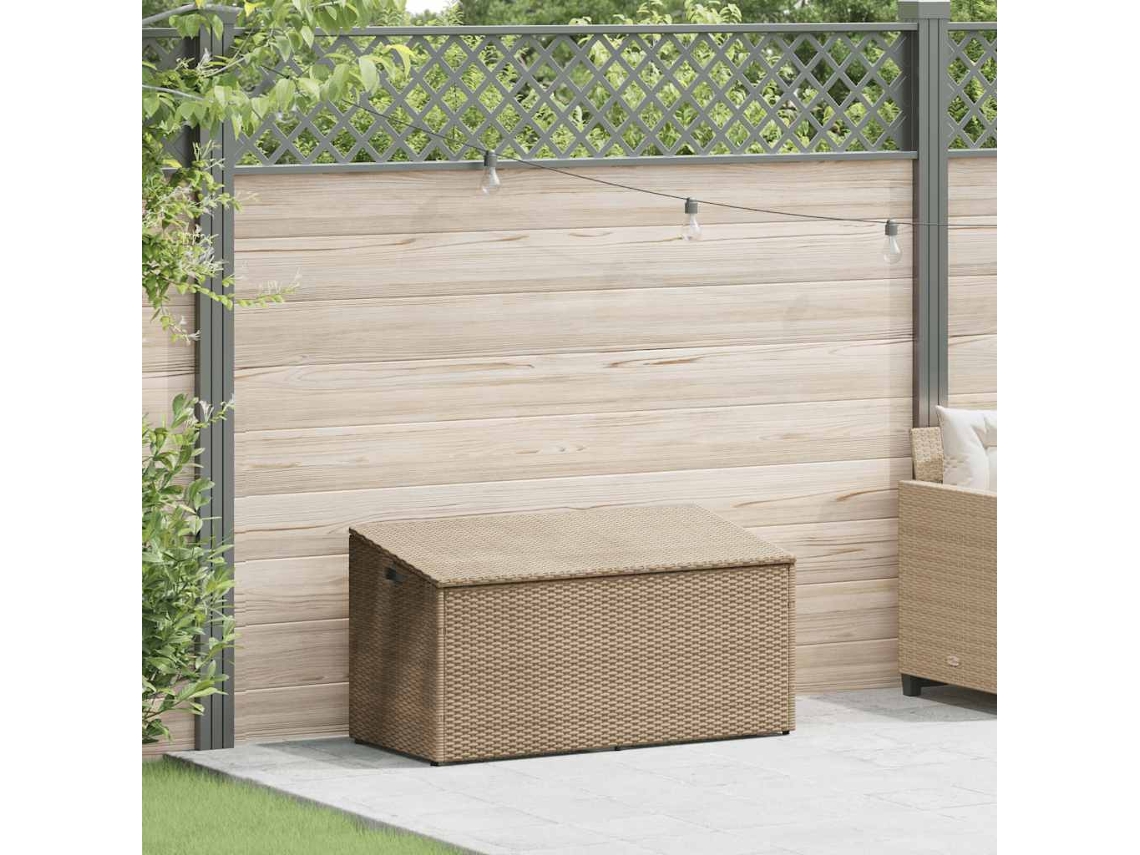 Maison Exclusive - Caixa De Armazenamento De Jardim Bege 110x50x58 Cm Vime Sintético