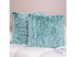 Capas De Almofada De Pelúcia Macia 45x45 Cm, Conjunto De 2 - Almofada De Pele Sintética Para Cama, Sofá, Cadeira, Carro - Acessórios Decorativos Para
