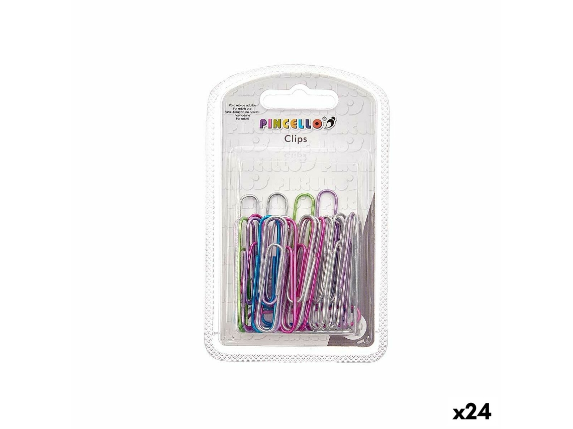 Clipes Grande Multicolor Metal 24 Unidades