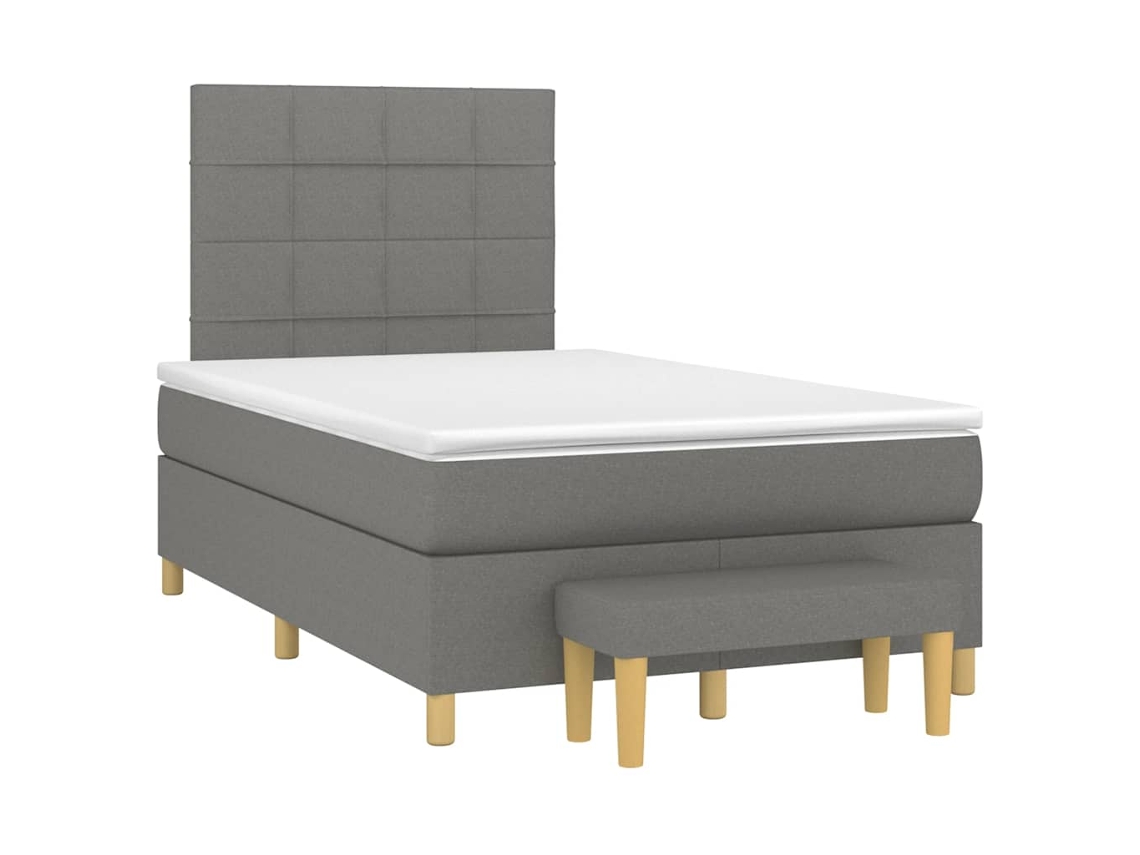 Cama Boxspring com Colchão 120x190cm Tecido Cinzento Escuro MAISON EXCLUSIVE