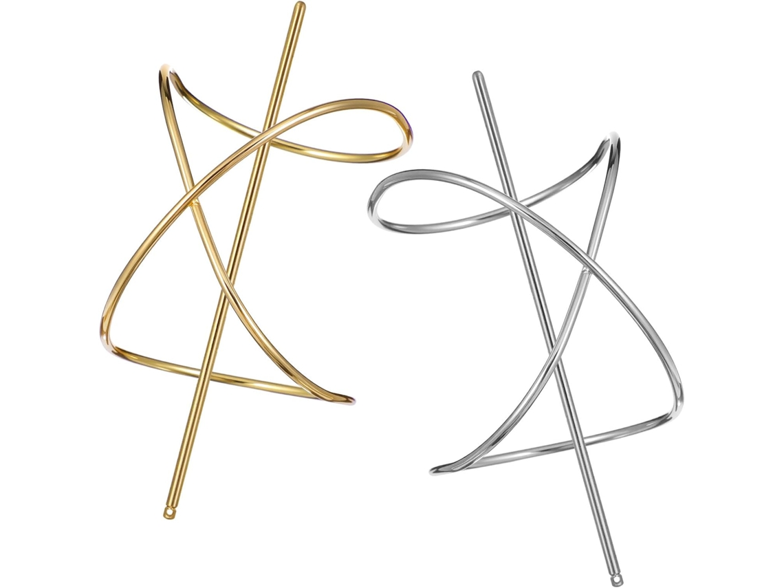 Grampos De Cabelo Irregulares De Metal Para Coques (2 Unidades)