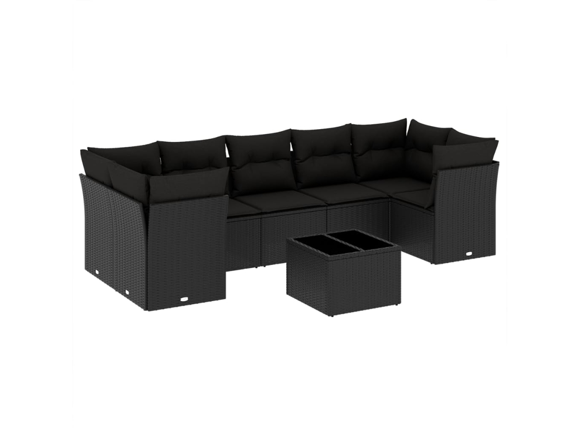 Garden Sofa Set, Garden Sofa Sets Vidaxl Preto Rattan / Vime (n/a)