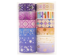 Fita Adesiva Washi, Fita Adesiva Washi 3m X 15mm Céu Estrelado Com Folha De Ouro