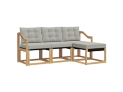 Vidaxl Conjunto De Sofás Para Exterior 4 Pcs Branco E Cinzento-claro