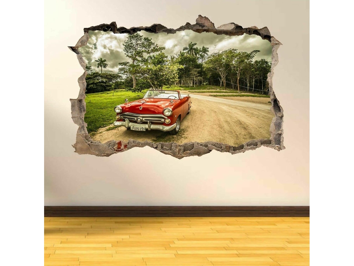 Adesivos De Parede Decorativos Com Carros Antigos, Clássicos E Retrô (an8) Para Casa E Escritório.