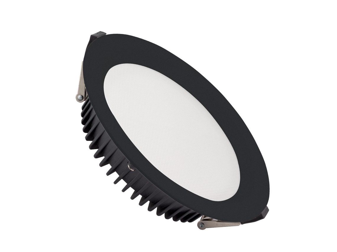 Downlight Led 30W Samsung New Aero Slim 130 Lm/W Microsprimático Ugr17 Lifud Preto Corte Ø 200 Mm LEDKIA