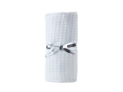 Homescapes Organic Cotton Waffle Baby Blanket White, 125 X 150 Cm