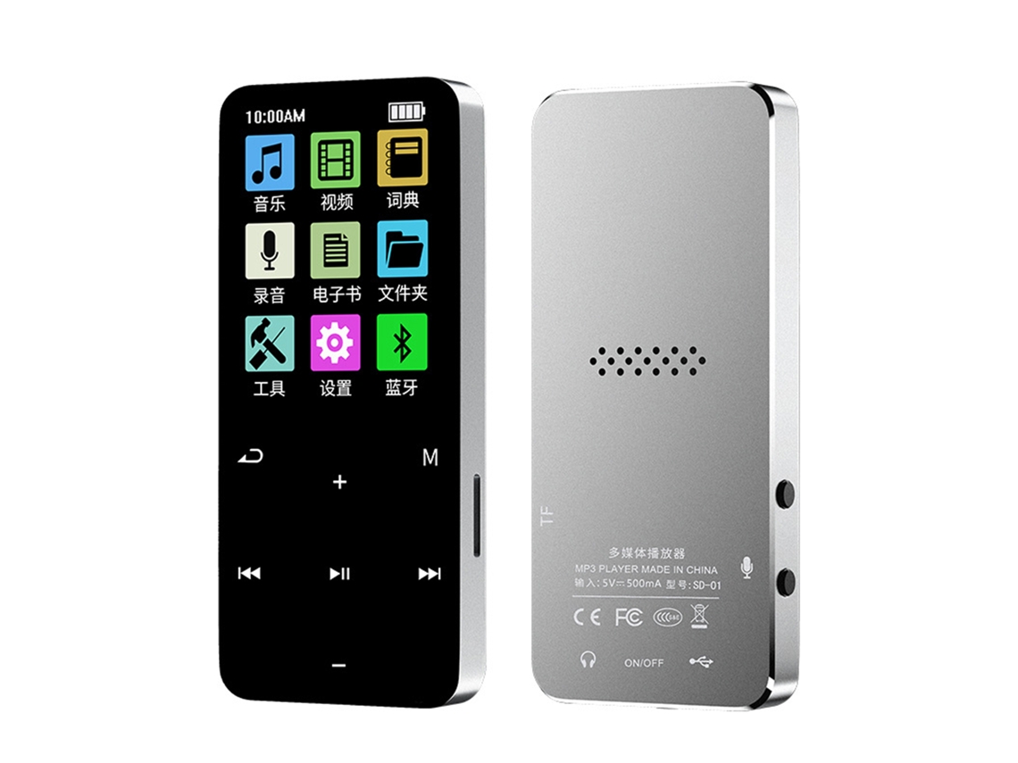 Reprodutor MP3 EOOCOO, Bluetooth 5.2, portátil, com cartão, walkman