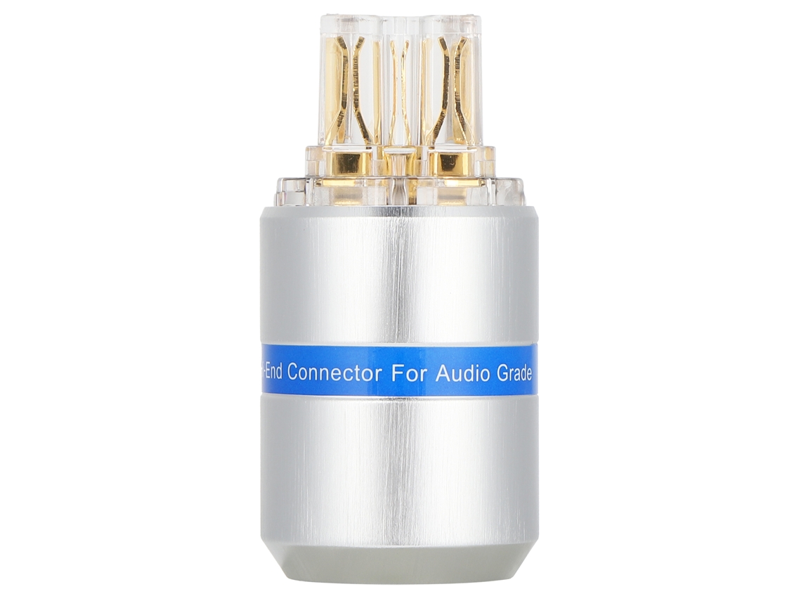 Conector De Energia Hifi Com Cobre Puro E Platina Ouro 24k